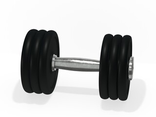 Obraz na płótnie Canvas Collapsible dumbbell with rubber coated disks 3d rendering