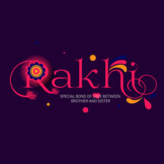 Happy Raksha Bandhan. Typography and calligraphy design concept for Indian festival Rakhi, Raksha Bandhan. Use it for social media banner, poster, flyer, advertisement, sale, t-shirts, mug, etc.