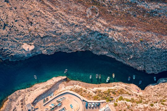 Aerial view of Wied iz Zurrieq Coast