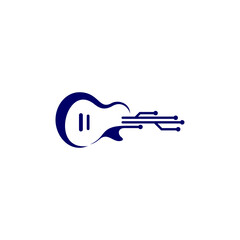 Tech Guitar design vector template. Simple set of electric guitar vector icons