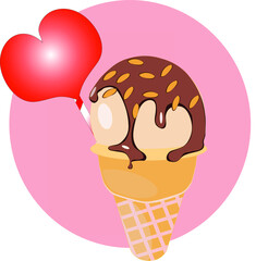 Сhocolate ice-cream.Vector illustration