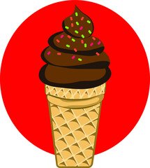 Сhocolate ice-cream.Vector illustration