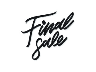 final sale. Hand written lettering isolated on white background.Vector template for poster, social network, banner, cards.