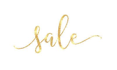 Golden glitter sale background. Shopping background for discount, label, marketing. poster, banner. Vector illustration.