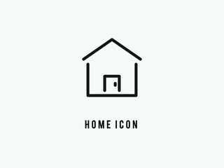 Fototapeta premium Flat Design Vector Home Icon, Black and White Shape Circle Button. House Symbol Vector Illustration. Isolated Stay Home Sign. Business Element.