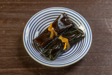 にしんの昆布巻き　Herring kelp roll Japanese cuisine