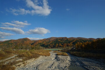 autumn in the mountains and river