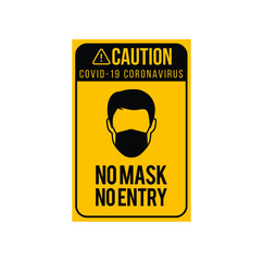 Face mask required sign. Protective measures against Coronavirus disease COVID-19 