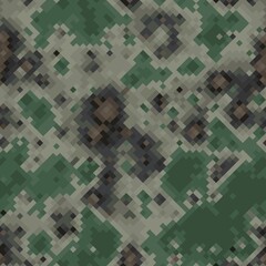 Khaki, beige and green halftones camouflage seamless vector background texture