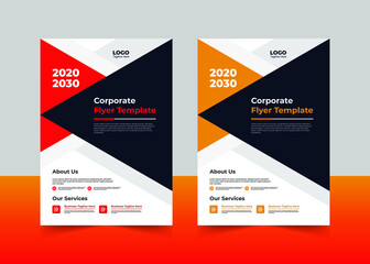 Corporate flyer template, business flyer template, annual report template