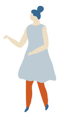 Woman  Girl Flat Character Flat Vector