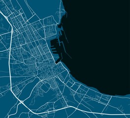 Palermo map. Palermo city map poster. Map of Palermo street, urban area.