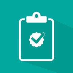 Clipboard with check mark flat design icon