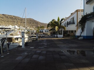 Fototapeta na wymiar View of the amazing harbour in Mogan, Canary Islands