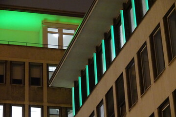 Gebäude in Frankfurt, nachts