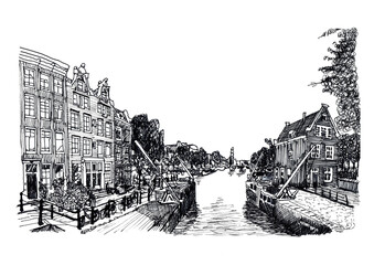 Pencil Drawing Sketch Amsterdam Dutch Art