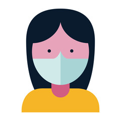 Woman wearing a face mask