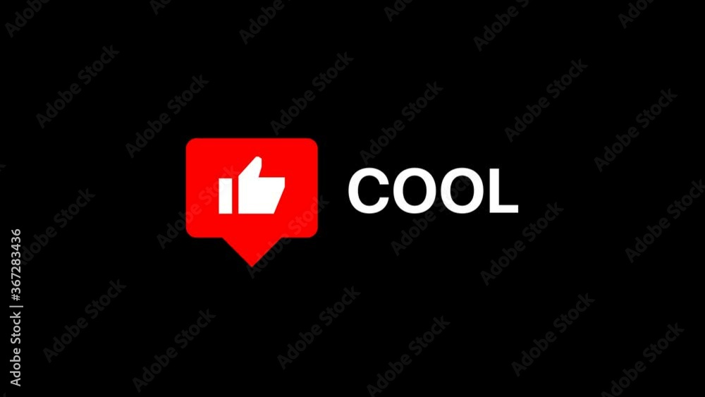 Poster youtube like loop animation. social media reaction on black background and alpha channel