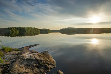 Lake shore in Karelia.