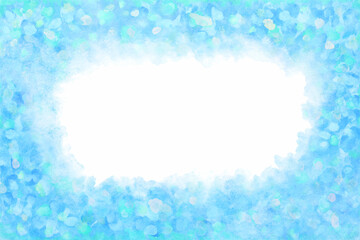 水 波 ブルー フレーム 水彩 背景