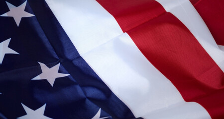 Flag of the United States of America top view.