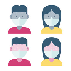 People wearing a face mask