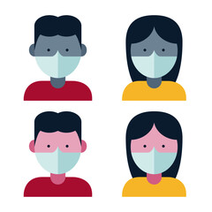 People wearing a face mask