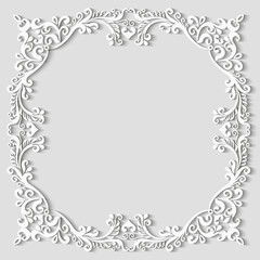 Vector abstract ornamental nature vintage frame.