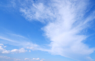 White cloud and Beautiful  with blue sky background, Bright blue sky