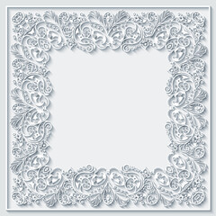 Abstract vector ornamental nature vintage frame.