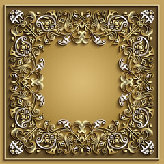 Abstract vector ornamental nature vintage frame.