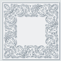 Abstract vector ornamental nature vintage frame.