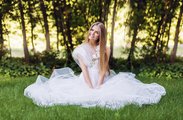 woman in white dress with deers