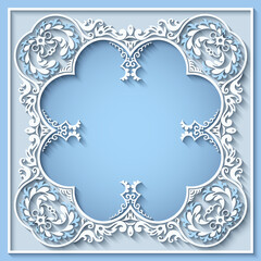 Abstract vector ornamental nature vintage frame.
