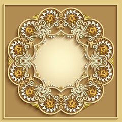 Abstract vector ornamental nature vintage frame.