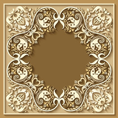 Abstract vector ornamental nature vintage frame.