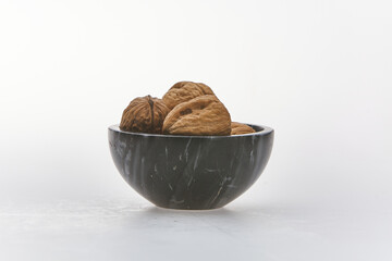A walnut shot on white background