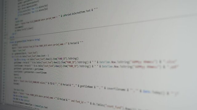 Web, application and software developement. Programming code on a monitor.