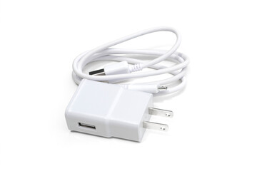 Phone charger isolated on a white background.
