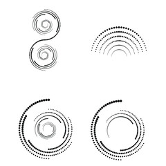 Halftone dots in circle form. round logo . vector dotted frame . design element