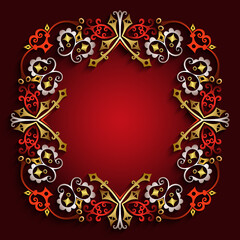 Abstract vector ornamental nature vintage frame.