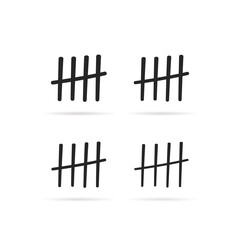 black tally marks like counting in prison