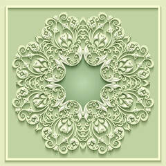 Abstract vector ornamental nature vintage frame.