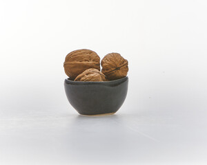 A walnut shot on white background
