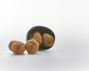 A walnut shot on white background