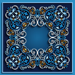 Abstract vector ornamental nature vintage frame.