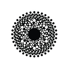 Halftone dots in circle form. round logo . vector dotted frame . design element