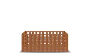 wooden product box on the white background