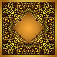 Abstract vector ornamental nature vintage frame.