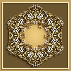 Abstract vector ornamental nature vintage frame.